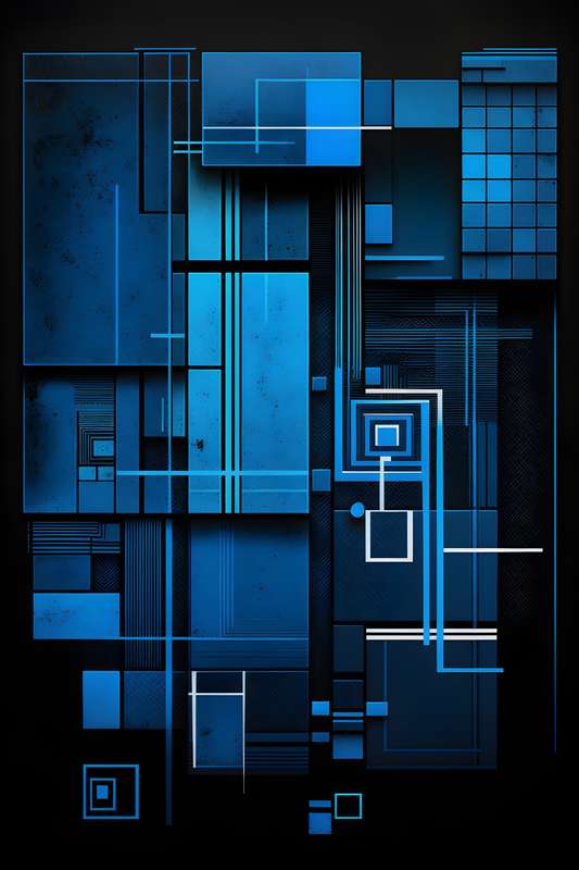 Blue Steel - Abstract Art Poster