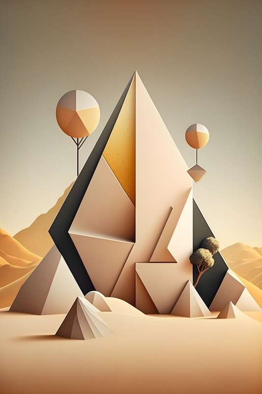 Desert Rise - Abstract Art Poster