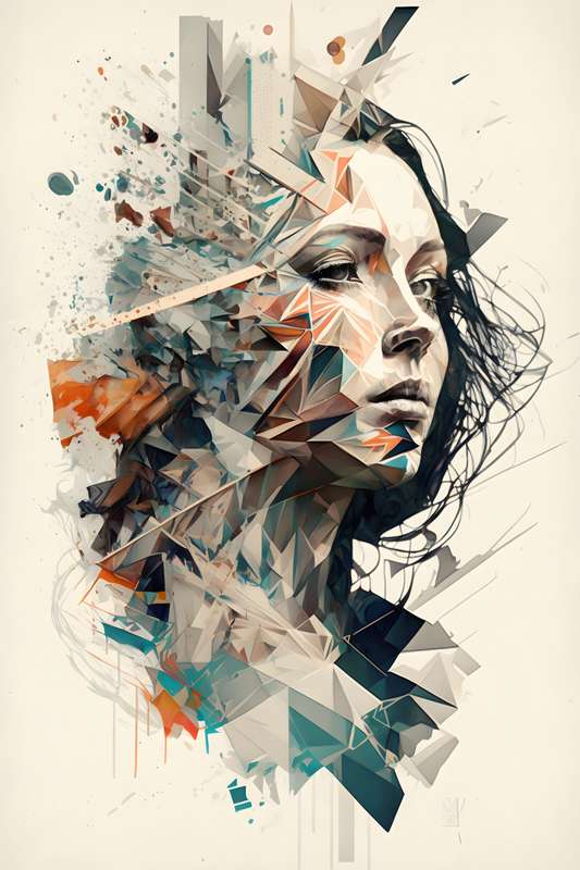 Faces 1 - Abstract Art Poster