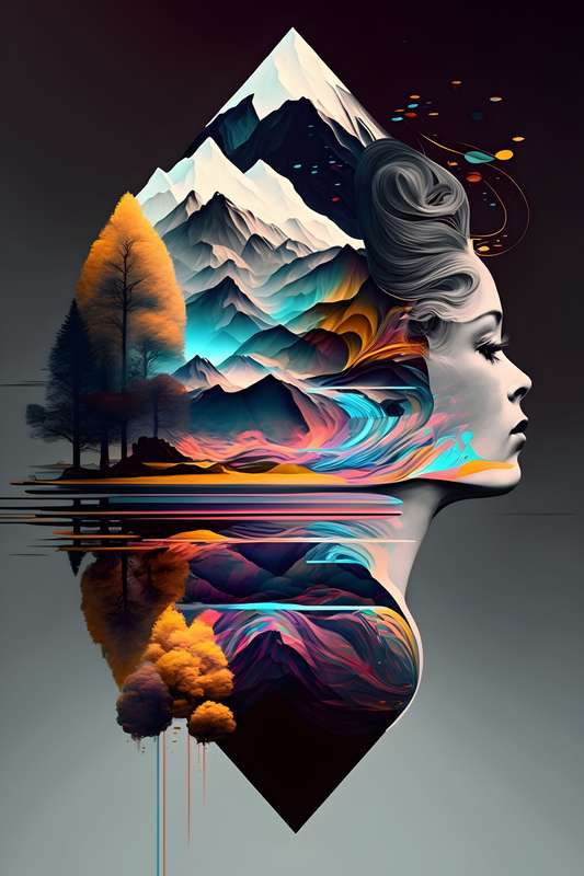 Faces 4 - Abstract Art Poster