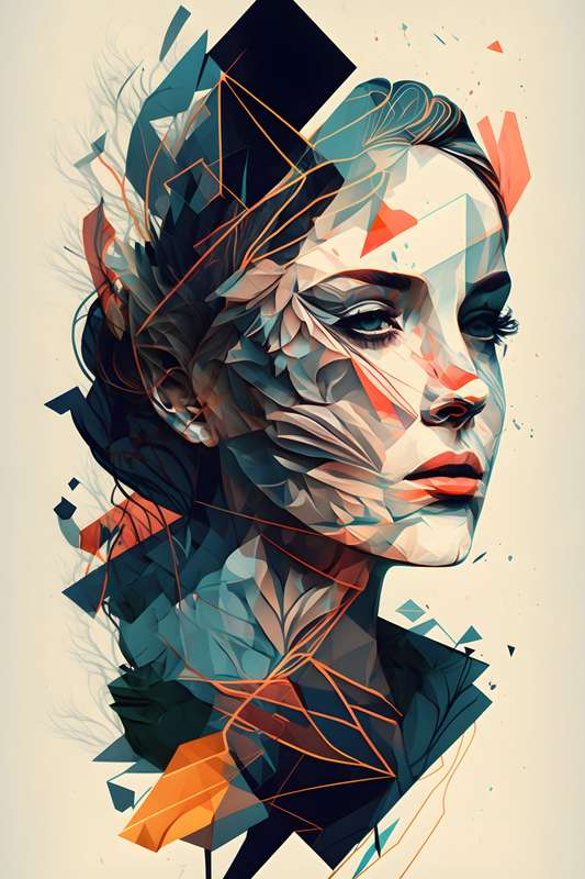 Faces 5 - Abstract Art Poster