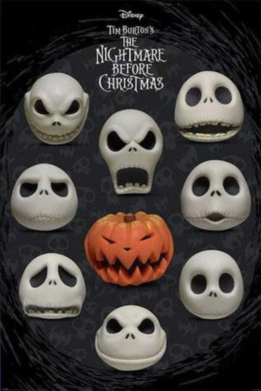 Nightmare Before Christmas Many Faces of Jack - Movie Poster