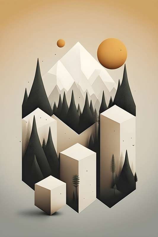 Sunrise Alps - Abstract Art Poster