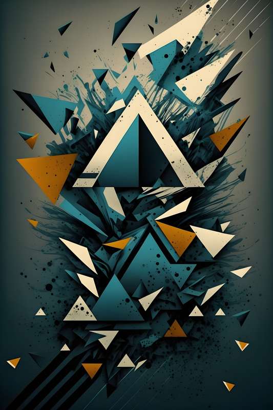 Triangle Burst 2 - Abstract Art Poster