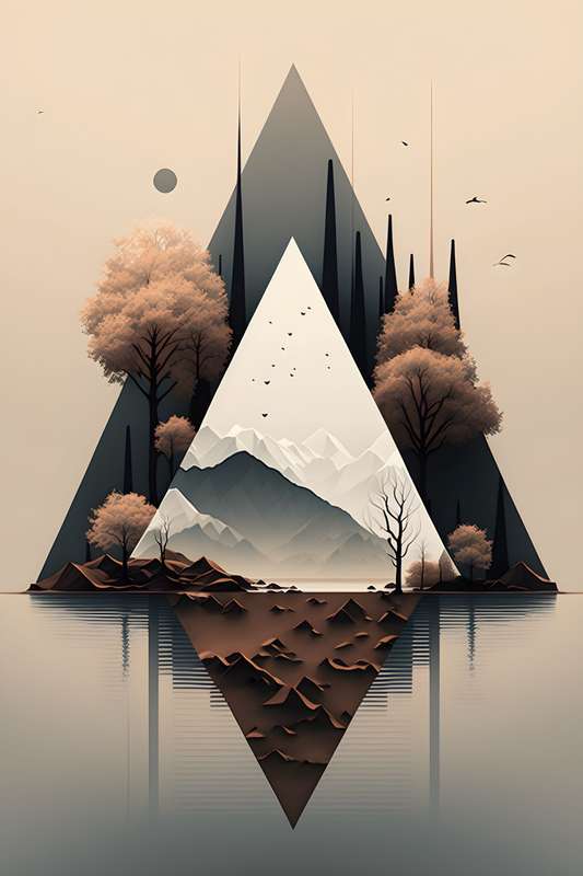 Triangle Mountain Valley - Abstract Art Poster