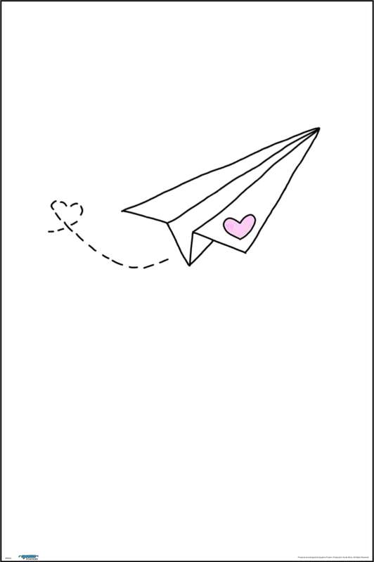EgoAmo Original - Paper Plane Heart Poster