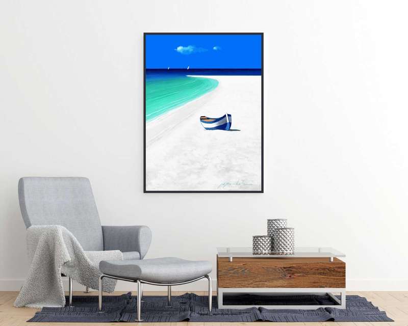 Gio Mondelli - Barca nel Blu Art Print