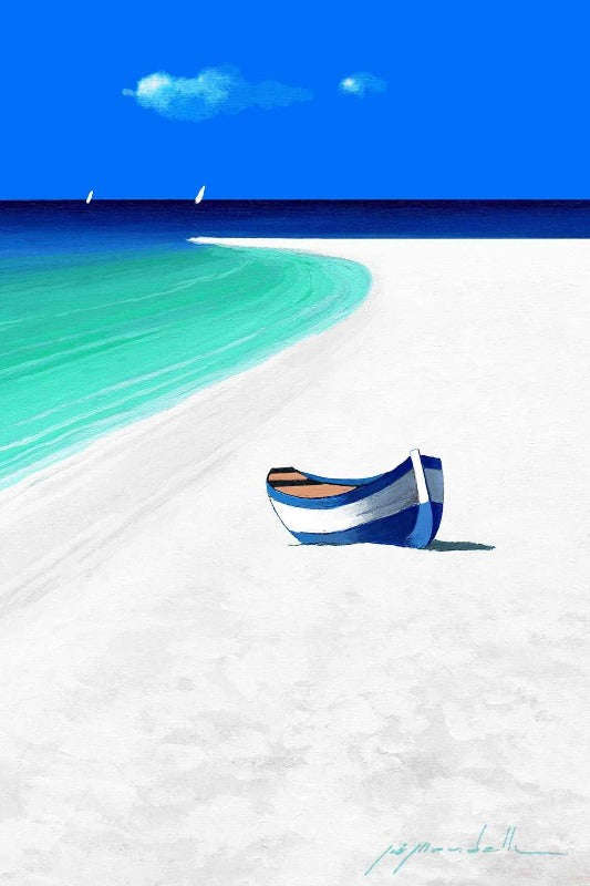 Gio Mondelli - Barca nel Blu Art Print