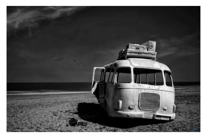Beached Bus by Yvette  Depaepe photography Poster  2021