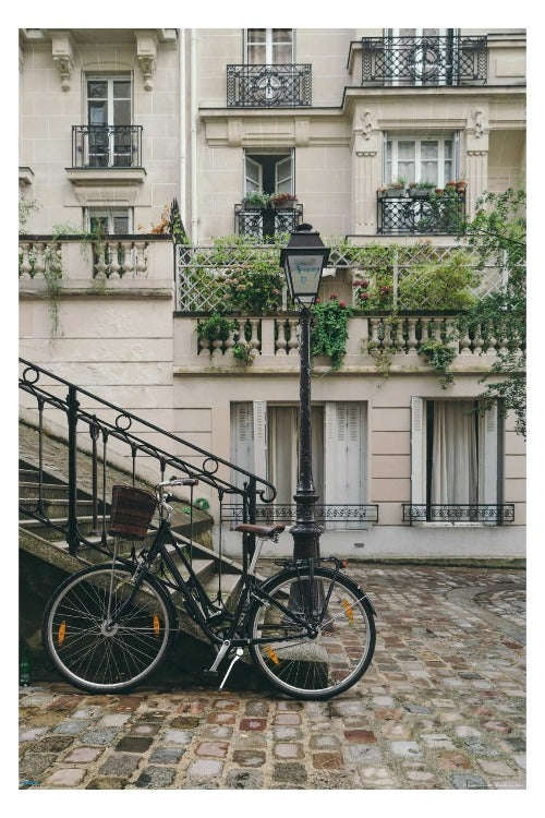 Bike on a Cobblestone Street Poster