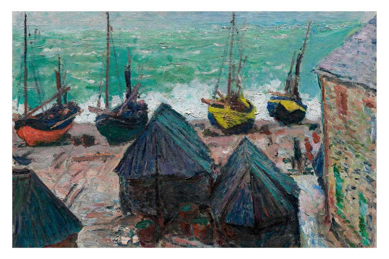 Boats on the Beach at Étretat by Claude Monet - Art Poster