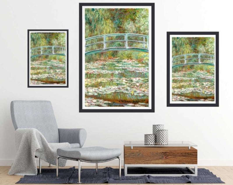 Bridge over a Pond of Water Lilies  by Claude Monet - Art Poster