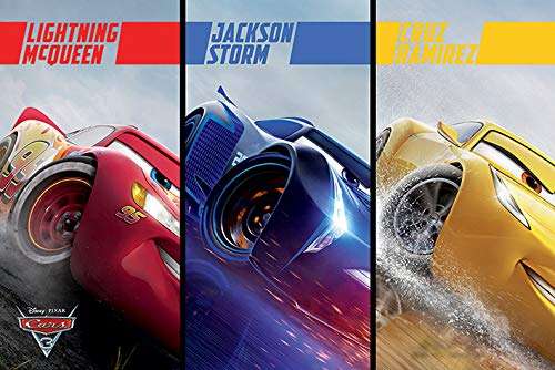 Disney's Cars 3 - Red, Blue and Yellow - Poster