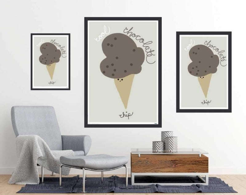 Chocolate Chip Ice cream - Art Poster