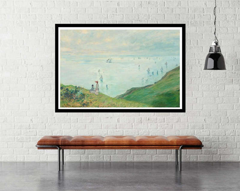 Cliffs at Pourville (1882) by Claude Monet - Art Poster