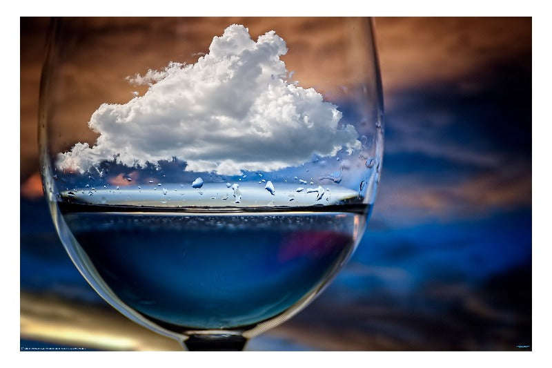 Cloud in a glass by Chechi Peinado - Surrealism Art Poster