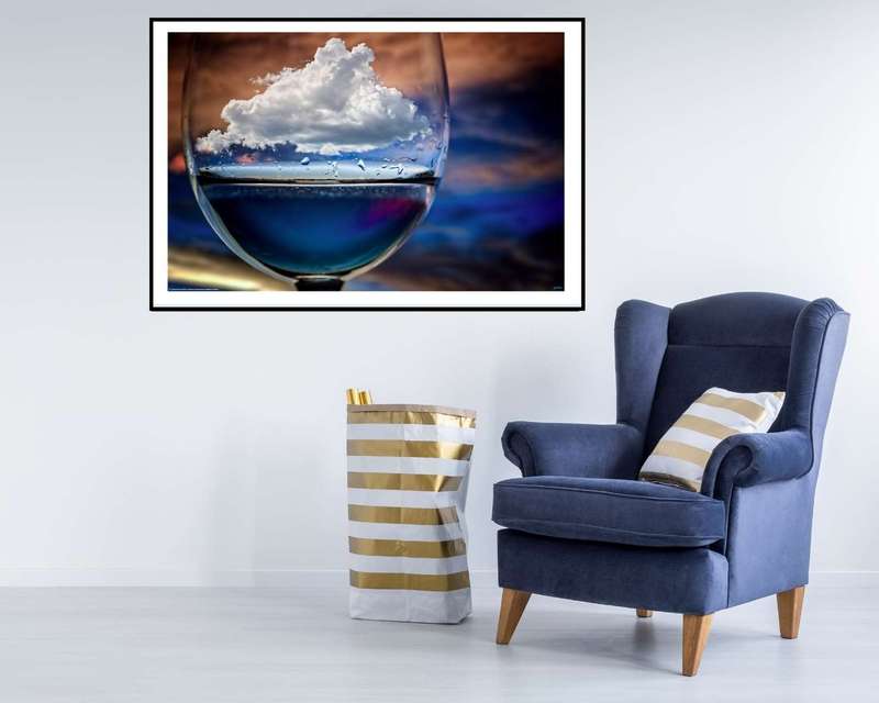 Cloud in a glass by Chechi Peinado - Surrealism Art Poster