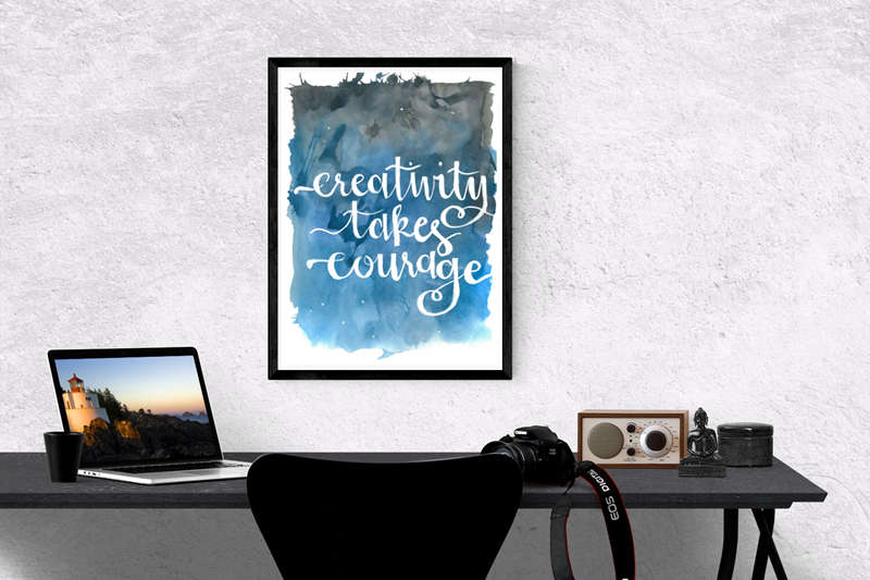 Creativity takes courage - Watercolour Poster