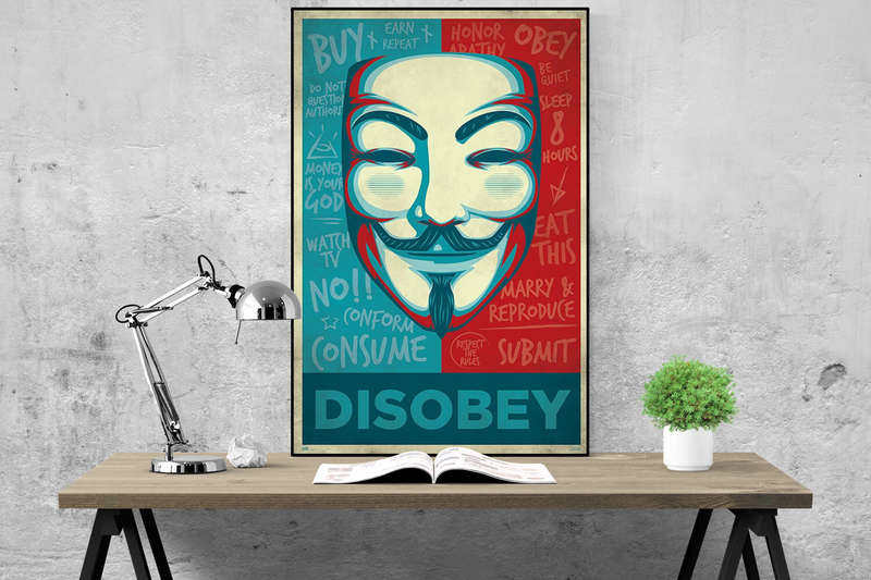 Disobey - V for Vendetta - Poster - Poster only