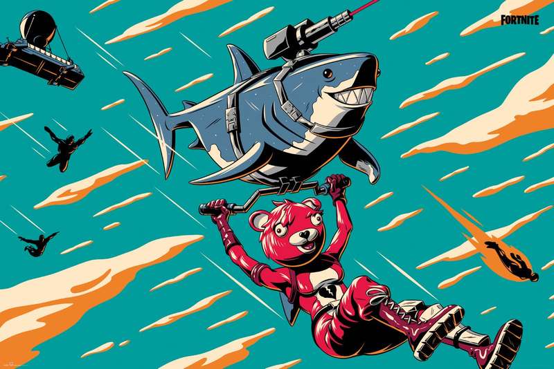 Fortnite - Laser Shark Poster