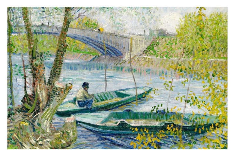 Fishing in Spring, the Pont de Clichy (Asnières) by Vincent van Gogh- Art Poster