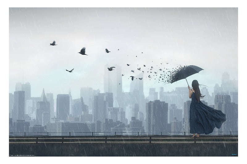 Fly Away by Terry F - Surrealism Art Poster