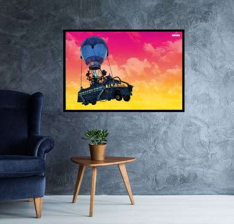 Fortnite Battle Bus Gaming Poster