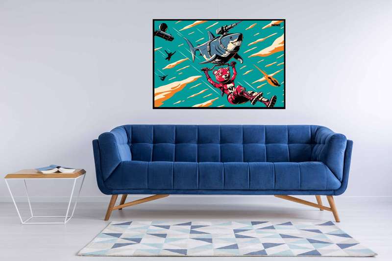 Fortnite - Laser Shark Poster