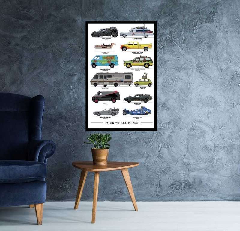 Four Wheel Icons - Legendary Cars Poster