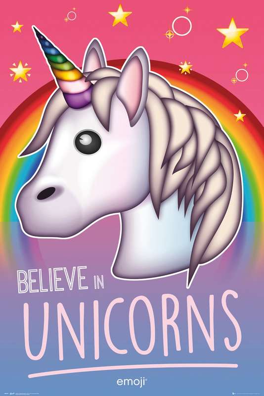 Believe in Unicorns - Emoji Poster