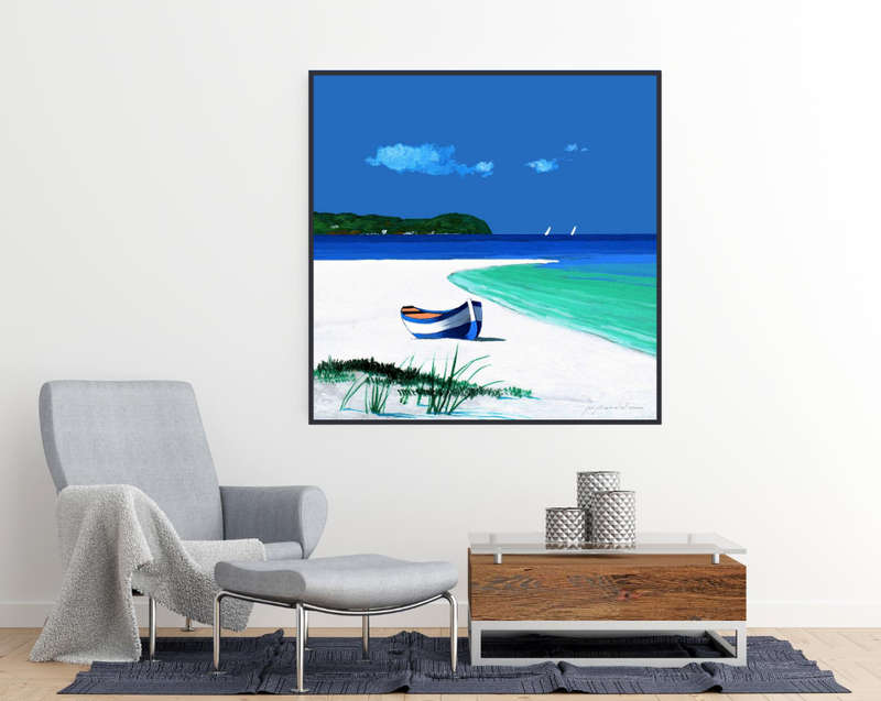Gio Mondelli - Barca in riva al mare Art Print