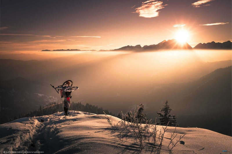 Greeting To The Sun by Yu Cheng - Mountain Bike Sport Poster