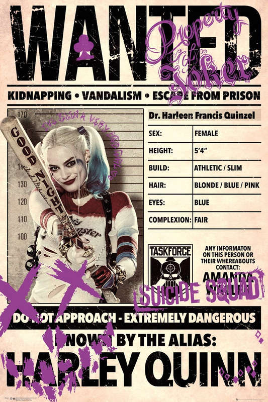Suicide Squad - WANTED - Harley Quinn - Poster