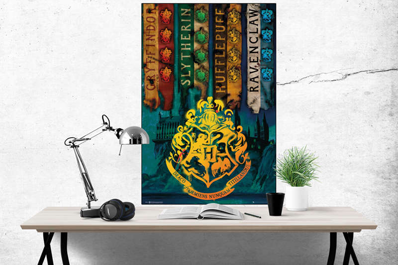 Harry Potter -Hogwarts House Flags Poster