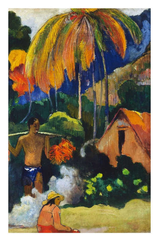 Landscape in Tahiti (1892) by  Paul Gauguin - Art Poster