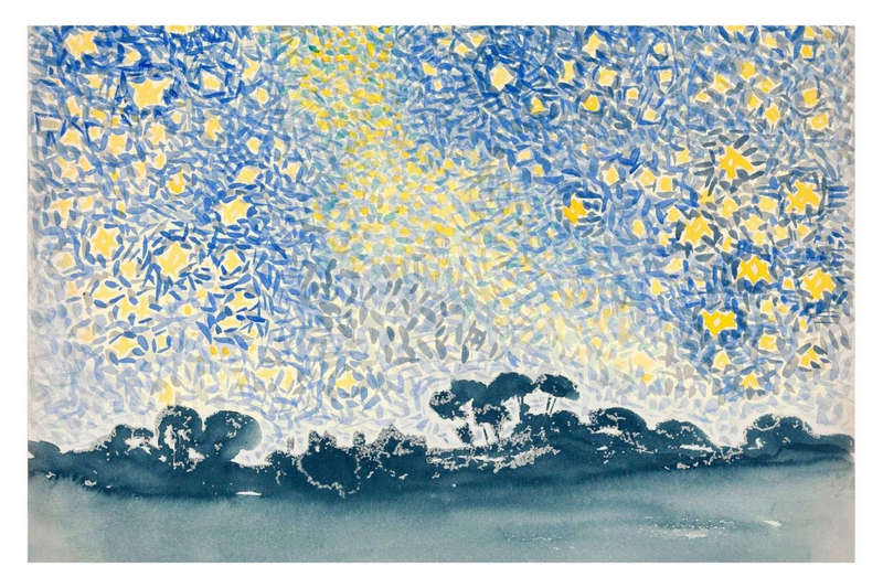 Landscape with stars by Henri Edmond Cross- Art Poster