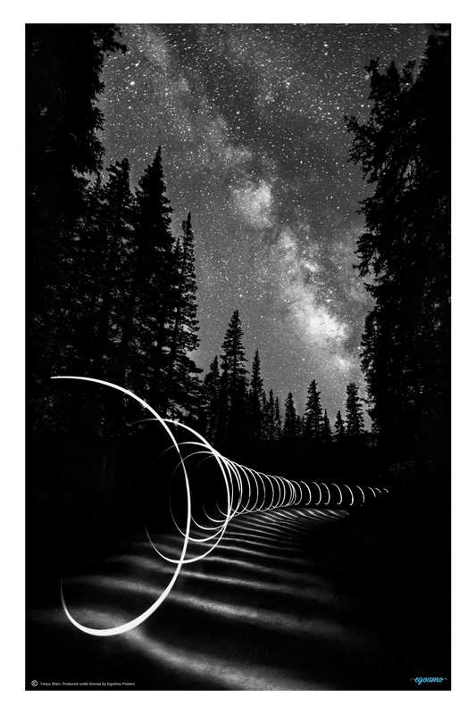 Light Painting under the Milky Way by Yanyu Shen  - Photography poster