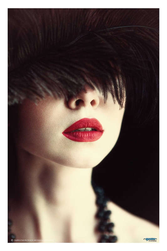Lips and Feather by Magdalena Russocka - Fashion Poster