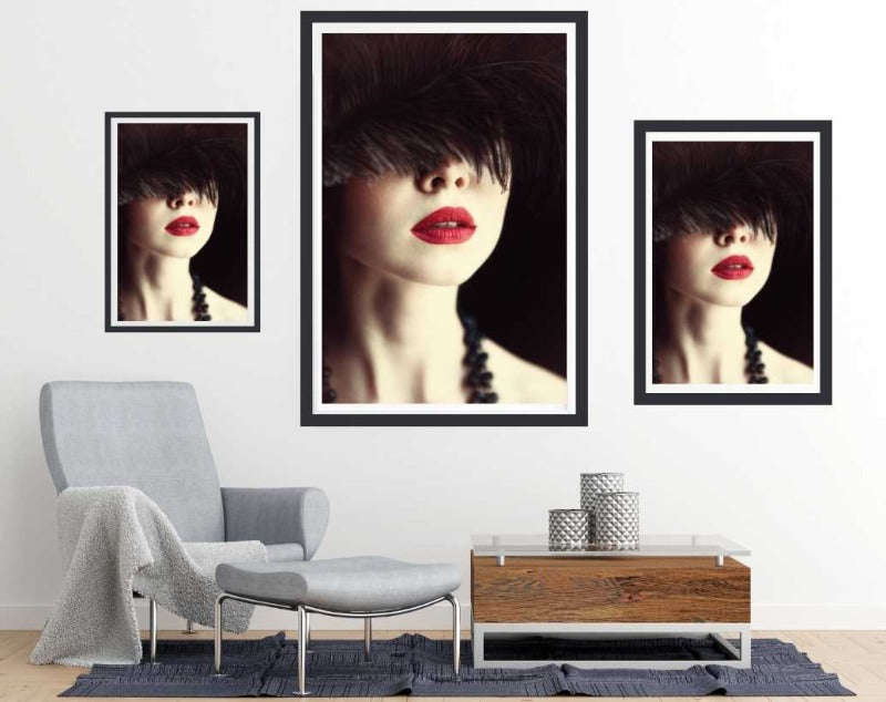 Lips and Feather by Magdalena Russocka - Fashion Poster