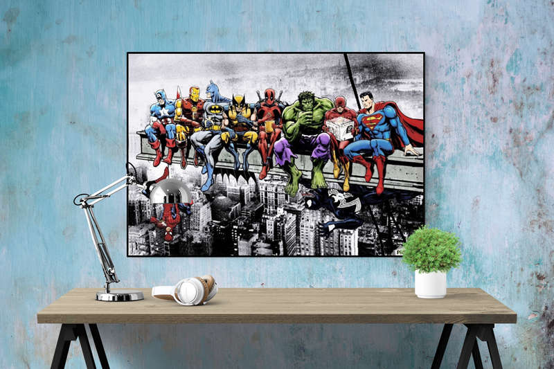 Superheroes grabbing lunch - Poster