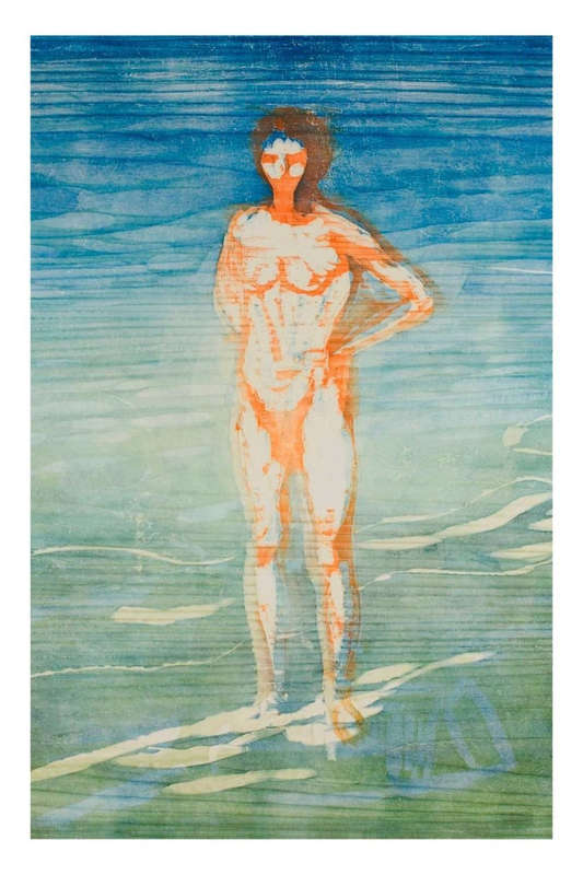 Man Bathing by Edvard Munch - Art Poster