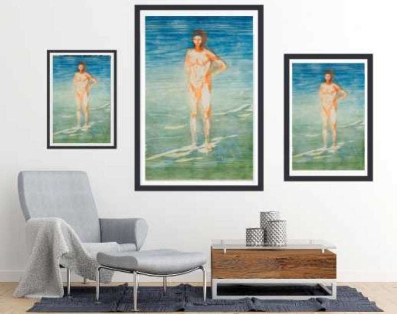 Man Bathing by Edvard Munch - Art Poster