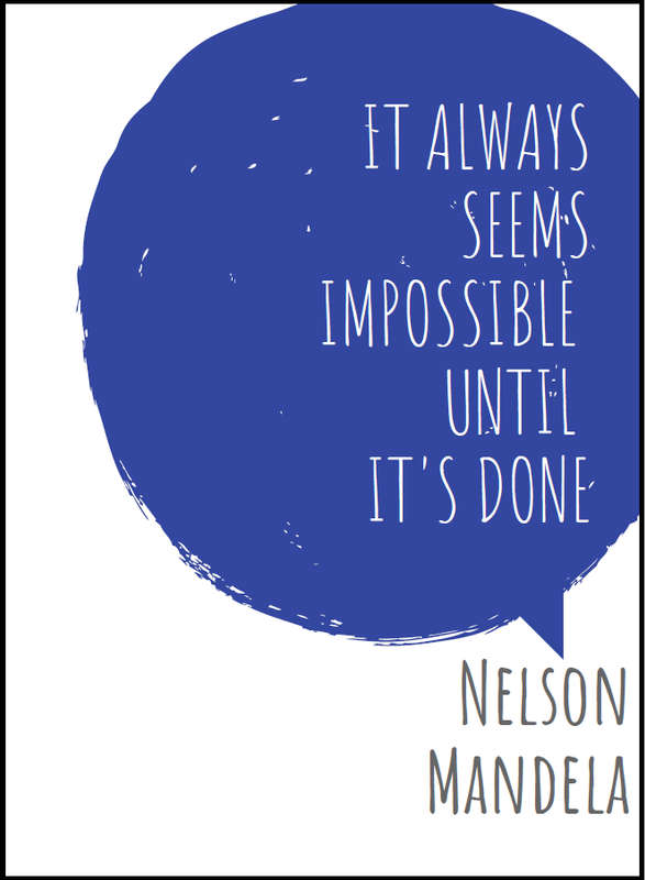 EgoAmo Original - "Impossible" - Nelson Mandela Quote Poster