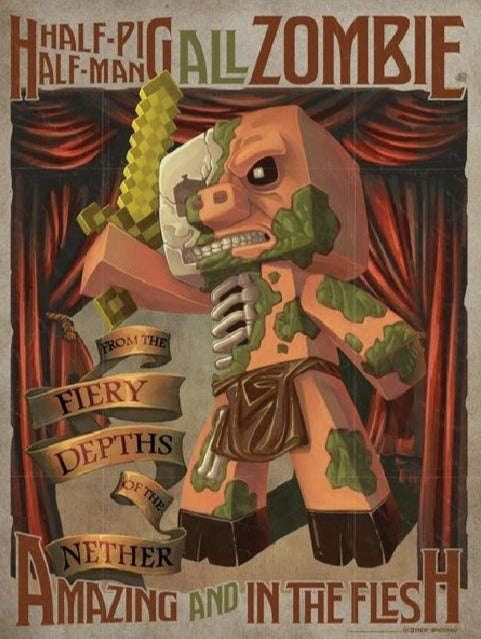 Minecraft - Zombie Pig Poster