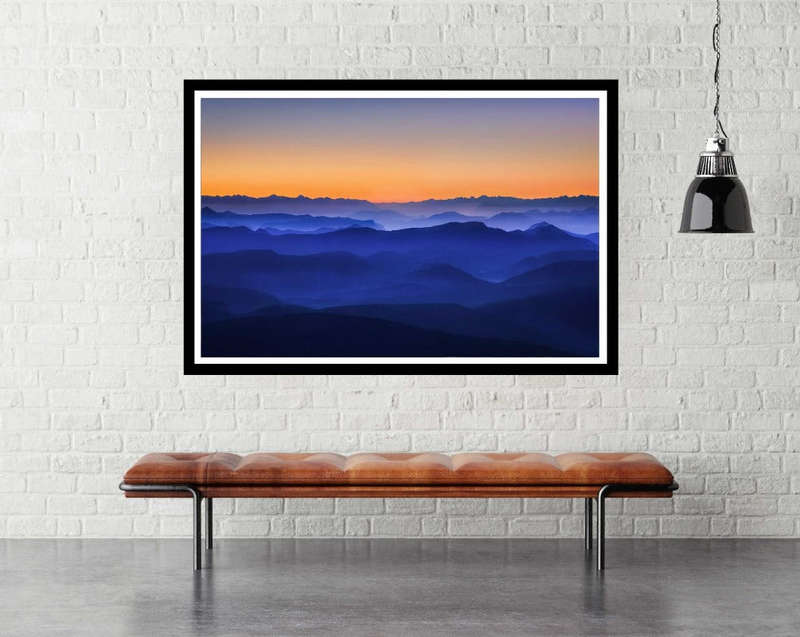 Misty Mountains by David Bouscarle - Landscape Photography poster