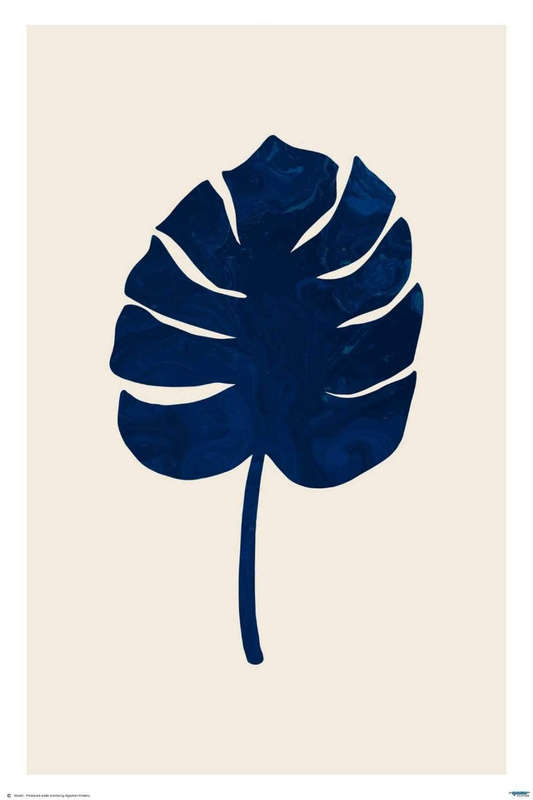 Monsteria Marble Blue by Studio - Art Poster