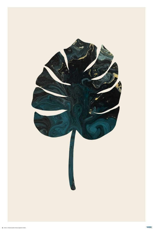 Monsteria Marble Green by Studio - Art Poster