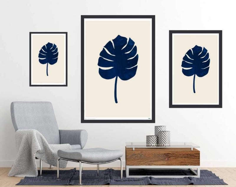 Monsteria Marble Blue by Studio - Art Poster