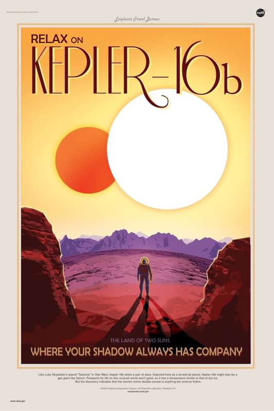 Nasa - Kepler -16b Travel Poster