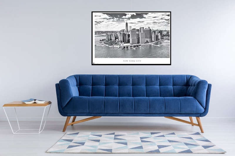 New York City Black and White Skyline Poster
